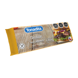 Queso cheddar Tonadita - 160 Láminas 1,92 kg