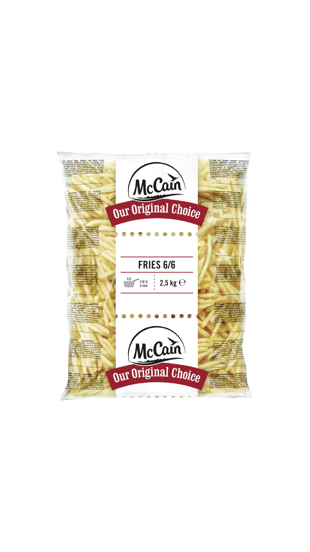 Papas Prefritas 6×6 McCain 2,5 kg