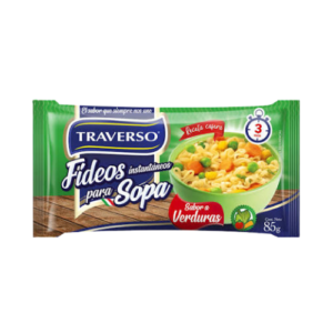Fideos inst. Sabor verduras sachet Traverso 24 unidades