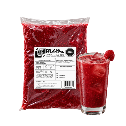 Pulpa de frambuesa 1Kg 5 bolsas – Delicias del Prado